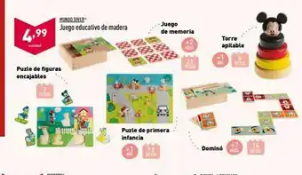 ALDI Mundo diver juego educativo de madera juego de memoria 4,99 torre apilable unidad ands and pie25 piezas puzle de fig oferta