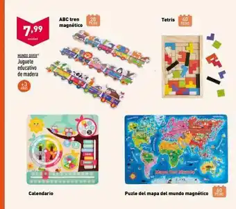 ALDI Abc tren magnético 28 piezas tetris 40 piezas 7,99 unidad mundo diver juguete educativo de madera +3 anos nils 0 mand oferta