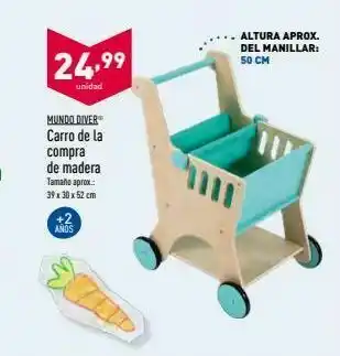 ALDI Altura aprox. del manillar: 50 cm 24,99 unidad mundo diver carro de la compra de madera tanaho aprox 3930x 52 cm +2 anos oferta
