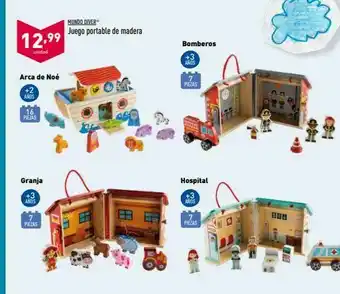 ALDI Mundo diver juego portable de madera 12.99 unidad bomberos +3 anos arca de noé +2 anos piezas 1 16 piezas 最经 hospit oferta