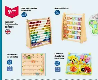 ALDI Ábaco de letras 9,99 ábaco de cuentas de colores 418 meses +2 anos unidad desdefi mundo diver juego educativo de madera oferta