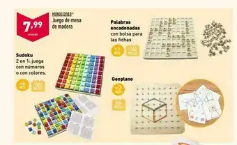 ALDI Mundo diver juego de mesa 7,99 de madera unidad palabras encadenadas con bolsa para las fichas +6 102 andes llaalll lol oferta