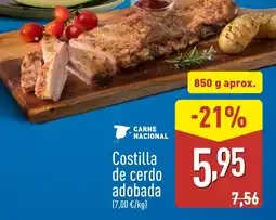 ALDI Costilla de cerdo adobada oferta