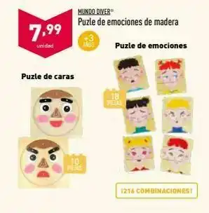 ALDI Mundo diver puzle de emociones de madera 7,99 unidad ands puzle de emociones puzle de caras 18 10 teras 1216 combinac oferta