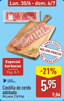 ALDI Costilla de cerdo adobada oferta