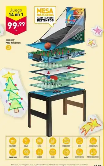ALDI Juego 14 en 1 mesa multijuegos hasta 14 juegos distintos 99,99 set mundo diver mesa multijuegos 48 amos kat ber xl 10 oferta