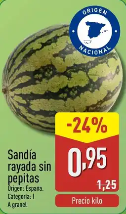 ALDI Sandía rayada sin pepitas oferta