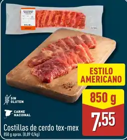 ALDI Costillas de cerdo tex-mex oferta