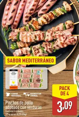 ALDI Pinchos de pollo adobado con verduras oferta