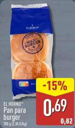 ALDI EL HORNO Pan para burger oferta