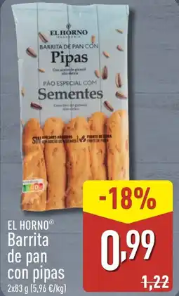 ALDI EL HORNO Barrita de pan con pipas oferta