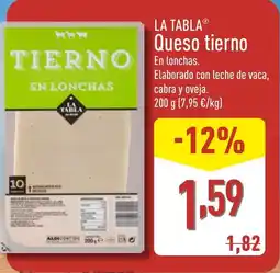 ALDI LA TABLA Queso tierno oferta