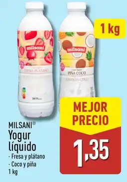 ALDI MILSANI Yogur líquido oferta