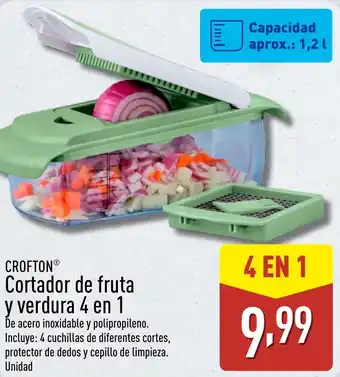 ALDI CROFTON Cortador de fruta y verdura 4 en 1 oferta