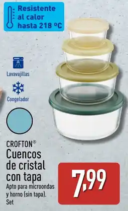 ALDI CROFTON Cuencos de cristal con tapa oferta