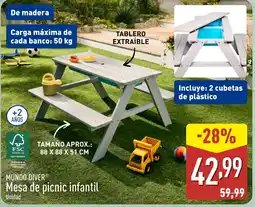 ALDI MUNDO DIVER Mesa de picnic infantil oferta