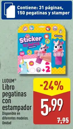 ALDI LUDUM Libro pegatinas estampador oferta