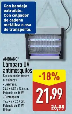 ALDI AMBIANO Lámpara UV antimosquitos oferta