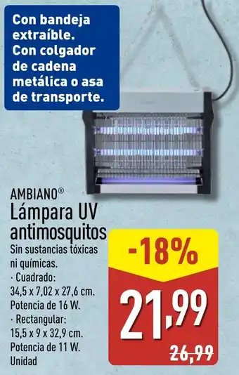ALDI AMBIANO Lámpara UV antimosquitos oferta