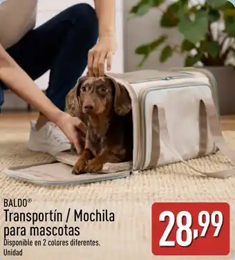 ALDI BALDO Transportín / Mochila para mascotas oferta