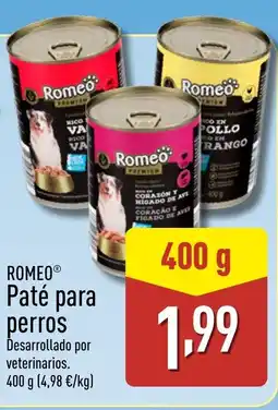 ALDI ROMEO Paté para perros oferta