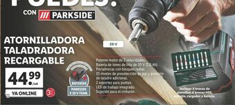 Lidl Atornillador recargable parkside oferta