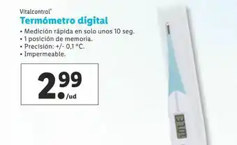 Lidl Termómetro digital vitacontrol oferta