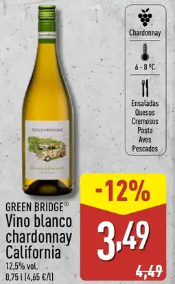 ALDI GREEN BRIDGE Vino blanco chardonnay California oferta