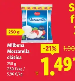 Lidl MILBONA Mozzarella clásica oferta