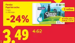 Lidl FLORALYS Papel de cocina oferta