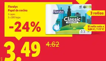 Lidl FLORALYS Papel de cocina oferta