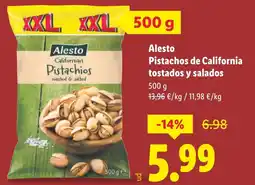 Lidl ALESTO Pistachos de California tostados y salados oferta