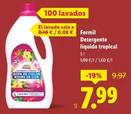 Lidl FORMIL Detergente líquido tropical oferta