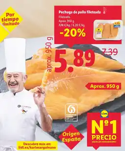 Lidl Pechuga de pollo fileteada oferta
