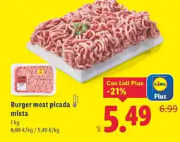 Lidl Burger meat picada mixta oferta