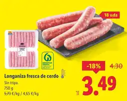 Lidl Longaniza fresca de cerdo oferta