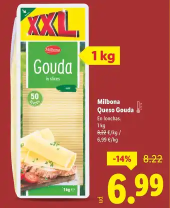 Lidl MILBONA Queso Gouda oferta