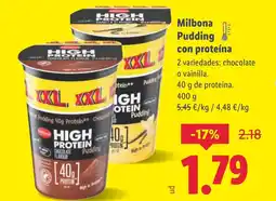 Lidl MILBONA Pudding con proteína oferta