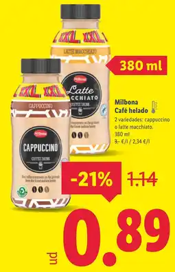 Lidl MILBONA Café helado oferta
