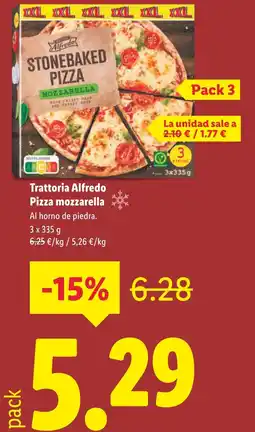 Lidl Trattoria Alfredo Pizza mozzarella oferta