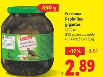 Lidl FRESHONA Pepinillos gigantes oferta