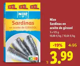 Lidl NIXE Sardinas en aceite de girasol oferta