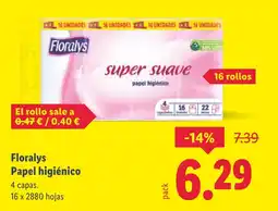 Lidl FLORALYS Papel higiénico 4 capas. oferta