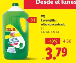 Lidl W5 Lavavajillas ultra concentrado oferta