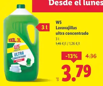 Lidl W5 Lavavajillas ultra concentrado oferta