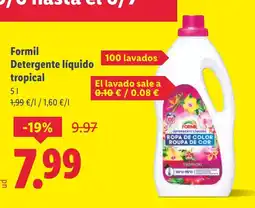 Lidl FORMIL Detergente líquido tropical oferta