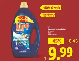 Lidl WIPP Detergente gel limpio-liso oferta