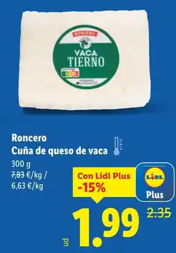 Lidl RONCERO Cuña de queso de vaca oferta