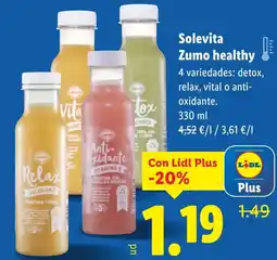 Lidl Solevita Zumo healthy oferta