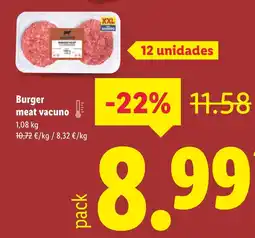 Lidl Burger meat vacuno oferta